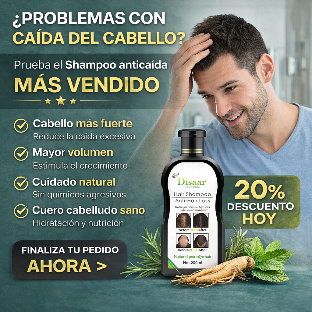 Disaar Hair Care Anticaída 200ml 🧴 Recupera la fuerza y el volumen de tu cabello desde la raíz