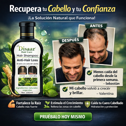 Disaar Hair Care Anticaída 200ml 🧴 Recupera la fuerza y el volumen de tu cabello desde la raíz