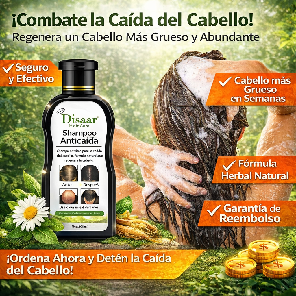 Disaar Hair Care Anticaída 200ml 🧴 Recupera la fuerza y el volumen de tu cabello desde la raíz