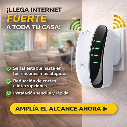 Amplificador de señal Wi-Fi 📶 Lleva internet estable a cada rincón de tu hogar sin interrupciones