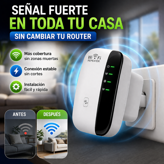 Amplificador de señal Wi-Fi 📶 Lleva internet estable a cada rincón de tu hogar sin interrupciones
